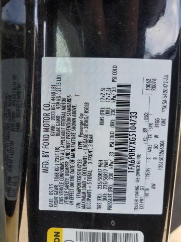 1FA6P0H7XG5104733 - 2016 FORD FUSION SE BLACK photo 12