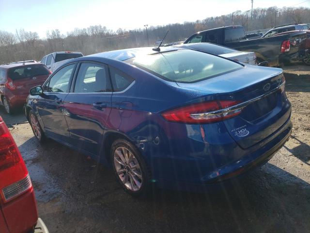 3FA6P0H74HR228009 - 2017 FORD FUSION SE BLUE photo 2