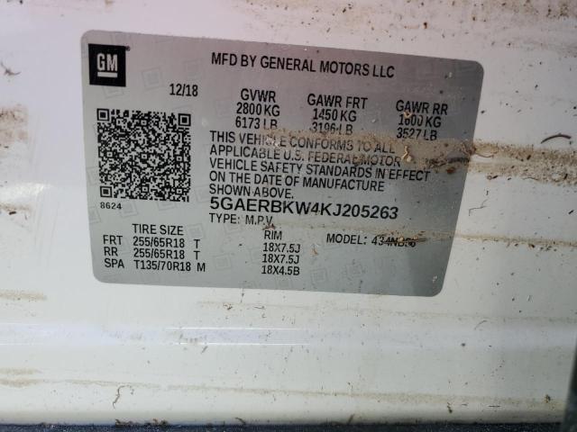 5GAERBKW4KJ205263 - 2019 BUICK ENCLAVE ESSENCE Ağ foto 14