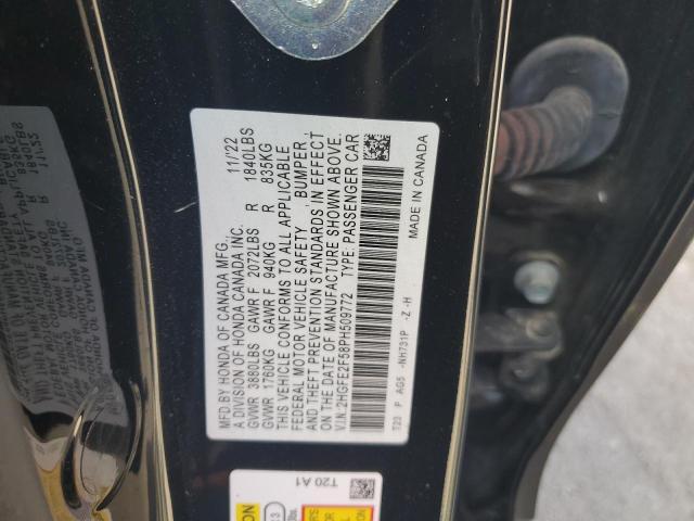 2HGFE2F58PH509772 - 2023 HONDA CIVIC SPORT შავი ფოტო 13