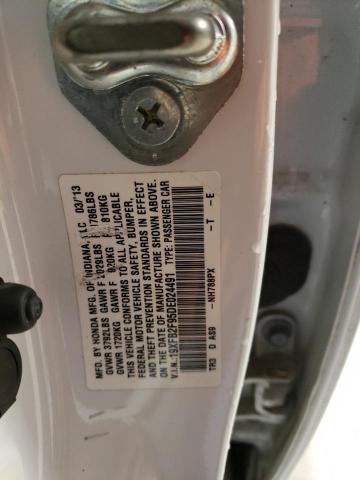 19XFB2F95DE024491 - 2013 HONDA CIVIC EXL თეთრი ფოტო 12