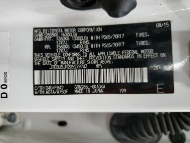 JTEBU5JR2G5279743 - 2016 TOYOTA 4RUNNER SR5/SR5 PREMIUM 白色 照片 12