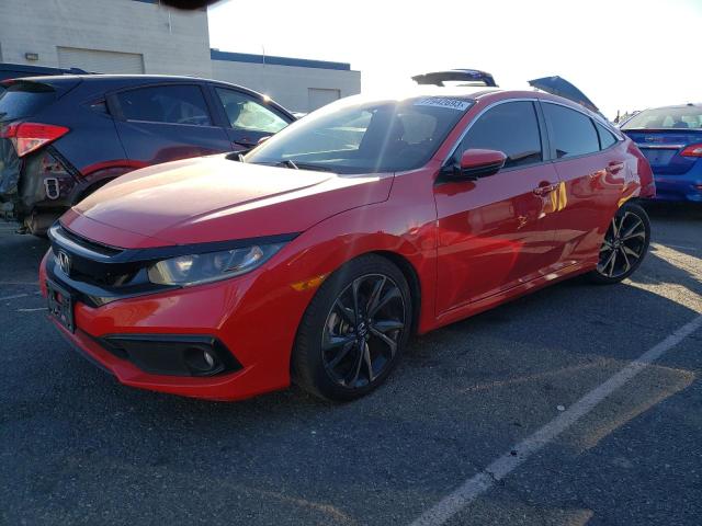 2HGFC2F84KH597633 - 2019 HONDA CIVIC SPORT RED photo 1