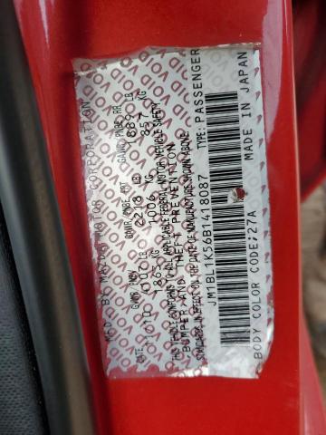 JM1BL1K56B1418087 - 2011 MAZDA 3 S RED photo 12