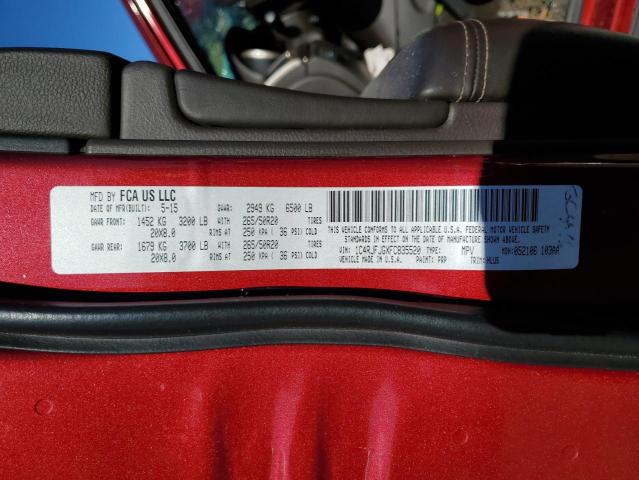 1C4RJFJGXFC835520 - 2015 JEEP GRAND CHER SUMMIT წითელი ფოტო 12