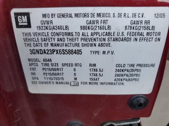 3GNDA23PX6S588405 - 2006 CHEVROLET HHR LT BURGUNDY photo 12