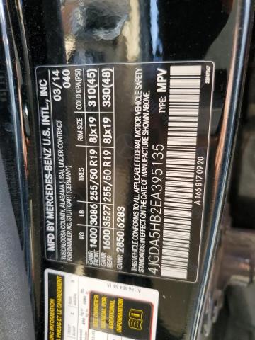 4JGDA5HB2EA395135 - 2014 MERCEDES-BENZ ML 350 4MATIC BLACK photo 13