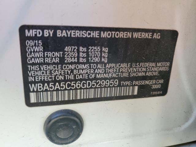 WBA5A5C56GD529959 - 2016 BMW 528 I WHITE photo 12