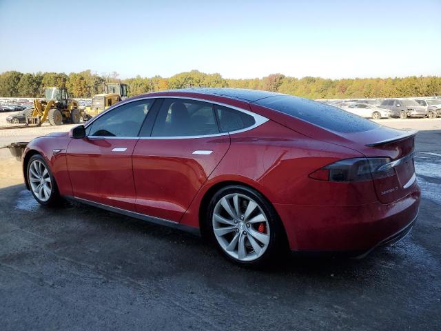5YJSA1H25EFP69197 - 2014 TESLA MODEL S RED photo 2