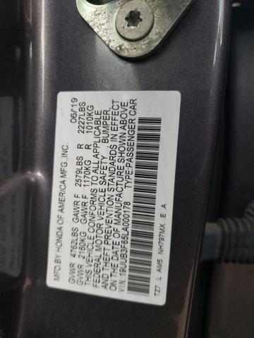 19UUB3F65LA000178 - 2020 ACURA TLX TECHNOLOGY CHARCOAL photo 12