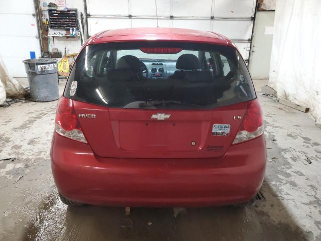 KL1TD66628B110037 - 2008 CHEVROLET AVEO BASE BURGUNDY photo 6