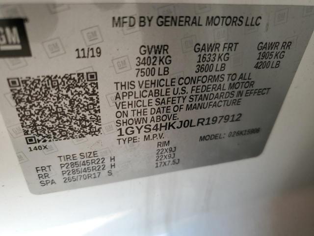 1GYS4HKJ0LR197912 - 2020 CADILLAC ESCALADE ESV LUXURY WHITE photo 13