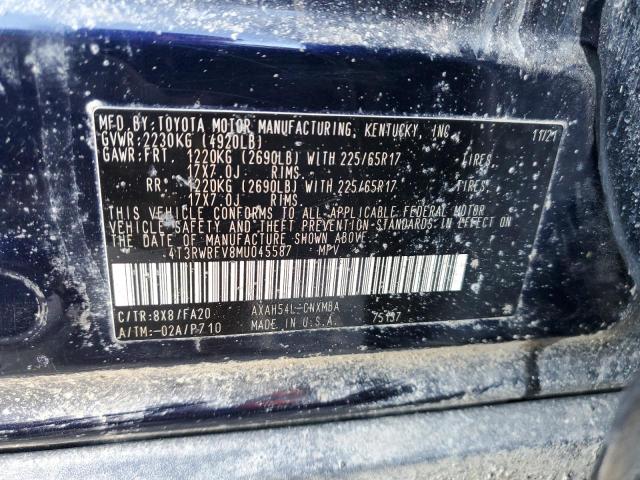 4T3RWRFV8MU045587 - 2021 TOYOTA RAV4 XLE BLUE photo 14