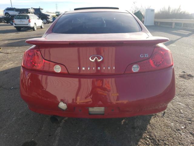 JNKCV54E85M405037 - 2005 INFINITI G35 RED photo 6