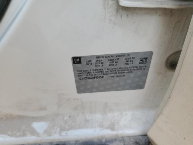 1G11C5SA2DF356346 - 2013 CHEVROLET MALIBU 1LT Ақ фото 12