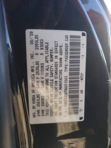 1HGCS22879A011043 - 2009 HONDA ACCORD EXL BLACK photo 13