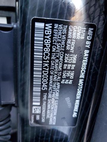 WBY8P8C51K7D03045 - 2019 BMW I3 S REX WHITE photo 12