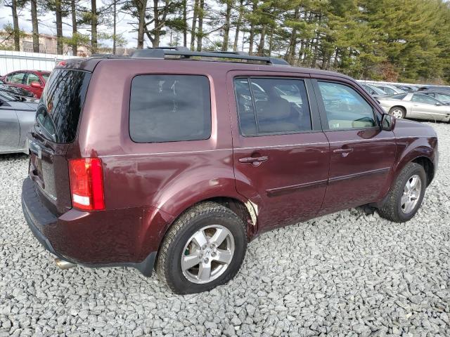 5FNYF4H54AB010509 - 2010 HONDA PILOT EXL BURGUNDY photo 3