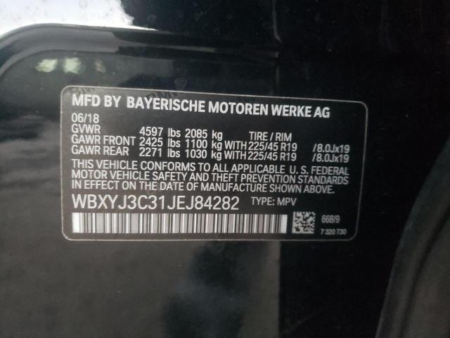 WBXYJ3C31JEJ84282 - 2018 BMW X2 SDRIVE28I BLACK photo 12