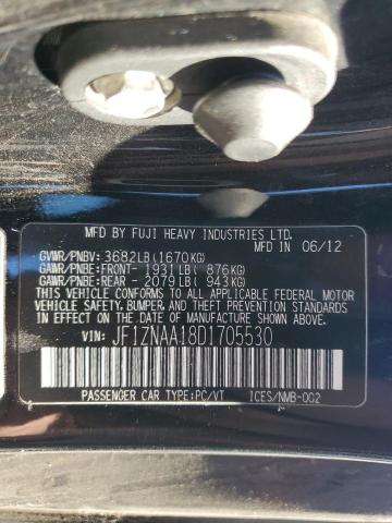 JF1ZNAA18D1705530 - 2013 TOYOTA SCION FR-S BLACK photo 12