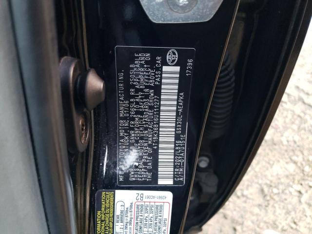 4T1BK36B16U111277 - 2006 TOYOTA AVALON XL BLACK photo 12