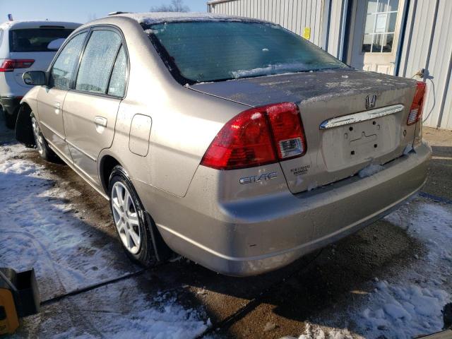 2HGES26813H571099 - 2003 HONDA CIVIC EX BEIGE photo 2