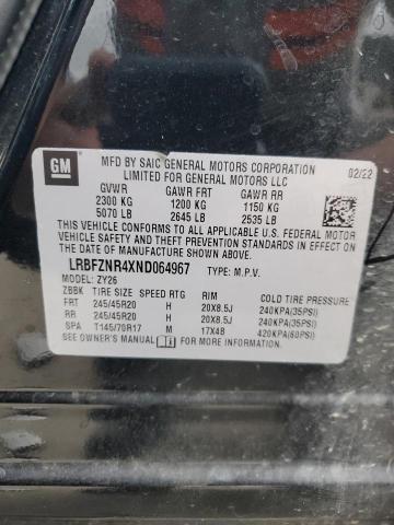 LRBFZNR4XND064967 - 2022 BUICK ENVISION ESSENCE შავი ფოტო 13