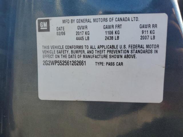 2G2WP552561262661 - 2006 PONTIAC GRAND PRIX BLUE photo 12