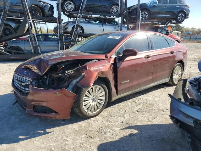 3FA6P0UU9FR123863 - 2015 FORD FUSION S HYBRID BURGUNDY photo 1