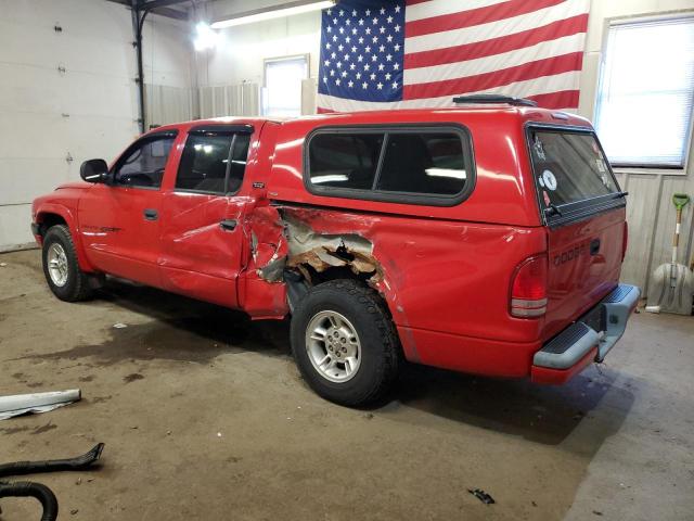 1B7GL2AN0YS674208 - 2000 DODGE DAKOTA QUAD RED photo 2