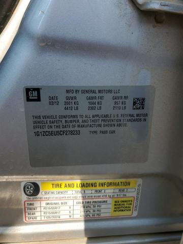 1G1ZC5EU5CF278233 - 2012 CHEVROLET MALIBU 1LT ვერცხლისფერი ფოტო 12