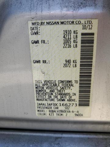 1N4AL3AP3DC166273 - 2013 NISSAN ALTIMA 2.5 SILVER photo 12