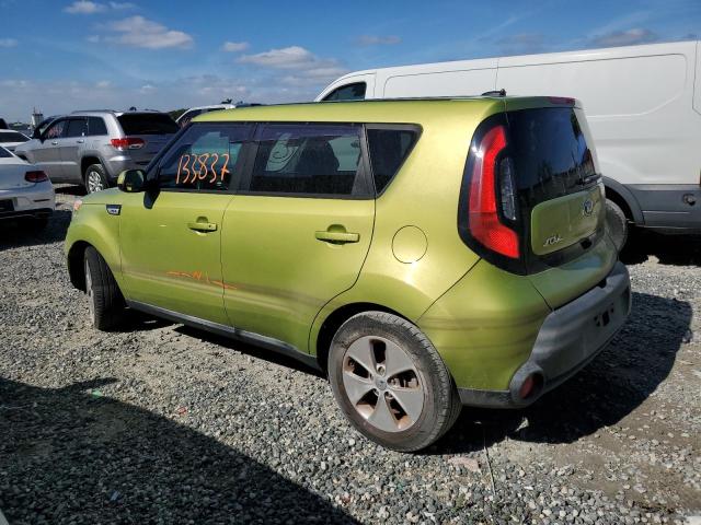 KNDJN2A28F7750750 - 2015 KIA SOUL GREEN photo 2