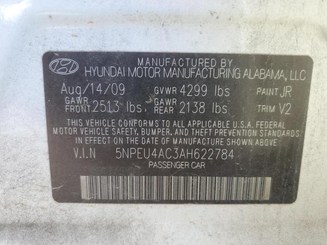 5NPEU4AC3AH622784 - 2010 HYUNDAI SONATA SE WHITE photo 13