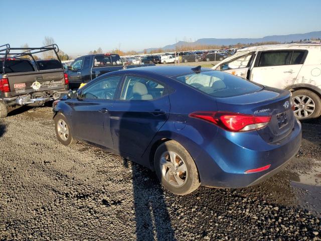 5NPDH4AE5FH573080 - 2015 HYUNDAI ELANTRA SE BLUE photo 2