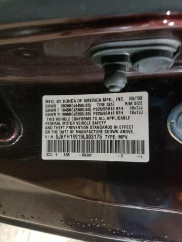 5J6YH18919L003175 - 2009 HONDA ELEMENT SC MAROON photo 13