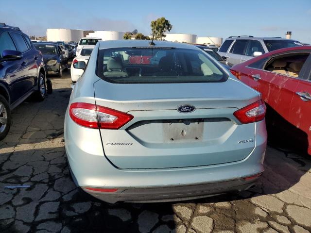 3FA6P0UU1ER256728 - 2014 FORD FUSION S HYBRID BLUE photo 6