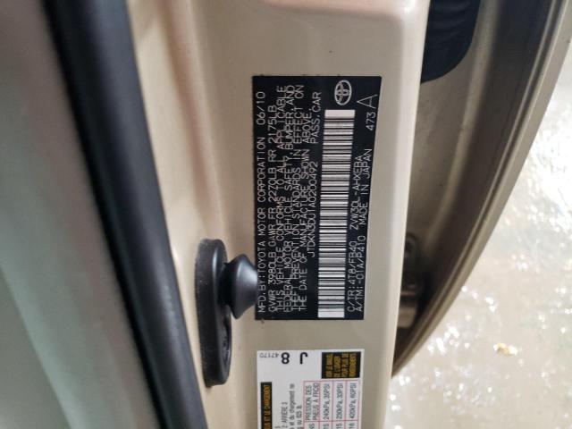 JTDKN3DU1A0200492 - 2010 TOYOTA PRIUS GOLD photo 12