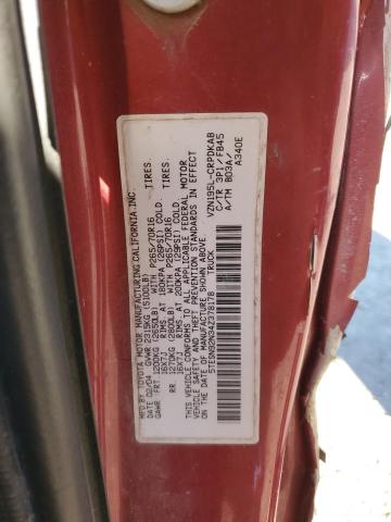5TESN92N34Z378178 - 2004 TOYOTA TACOMA XTRACAB PRERUNNER RED photo 12