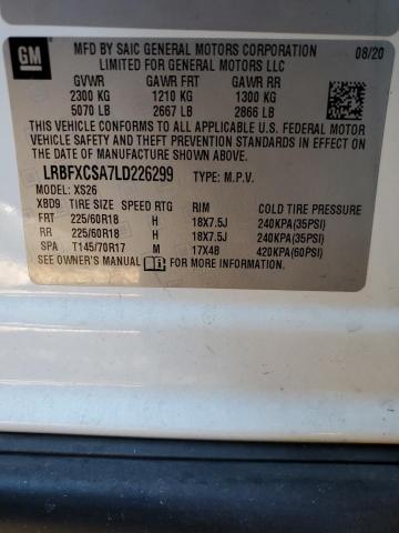 LRBFXCSA7LD226299 - 2020 BUICK ENVISION ESSENCE WHITE photo 13