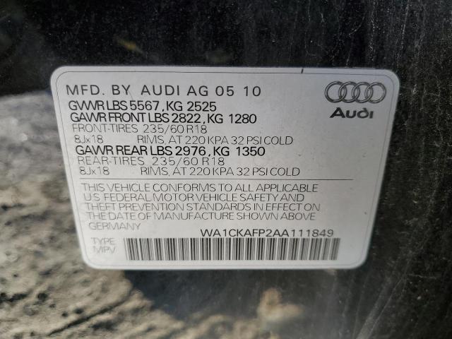 WA1CKAFP2AA111849 - 2010 AUDI Q5 PREMIUM BLACK photo 13