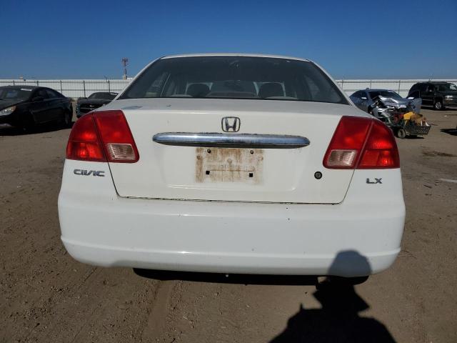 2HGES16591H511522 - 2001 HONDA CIVIC LX WHITE photo 6