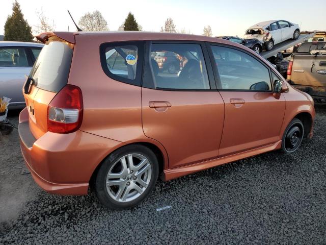 JHMGD37617S036792 - 2007 HONDA FIT S ORANGE photo 3