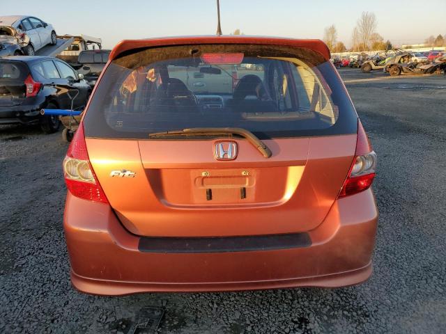 JHMGD37617S036792 - 2007 HONDA FIT S ORANGE photo 6