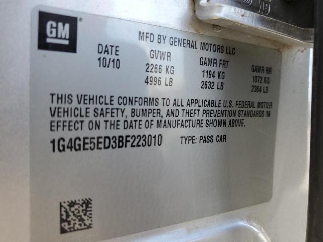 1G4GE5ED3BF223010 - 2011 BUICK LACROSSE CXS SILVER photo 12