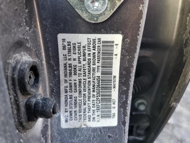 19XFC2F53GE064454 - 2016 HONDA CIVIC LX GRAY photo 12