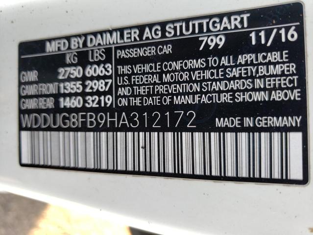 WDDUG8FB9HA312172 - 2017 MERCEDES-BENZ S 550 4MATIC WHITE photo 13