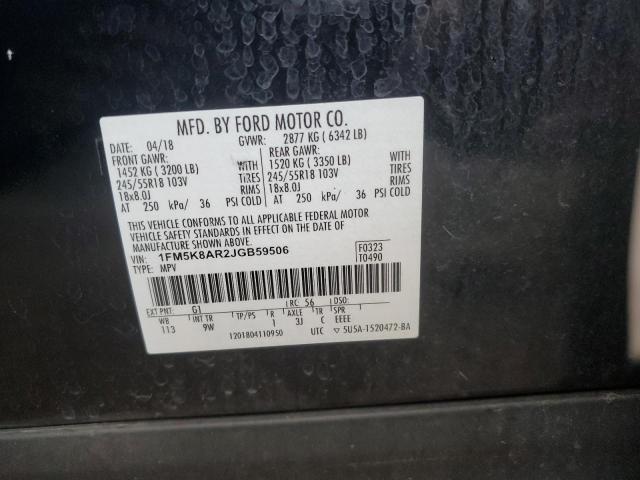 1FM5K8AR2JGB59506 - 2018 FORD EXPLORER POLICE INTERCEPTOR 黑色 照片 13