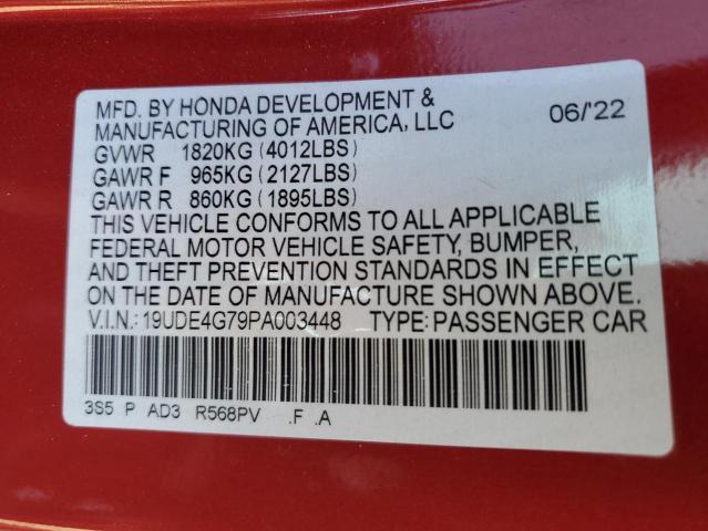 19UDE4G79PA003448 - 2023 ACURA INTEGRA A-SPEC TECH RED photo 12