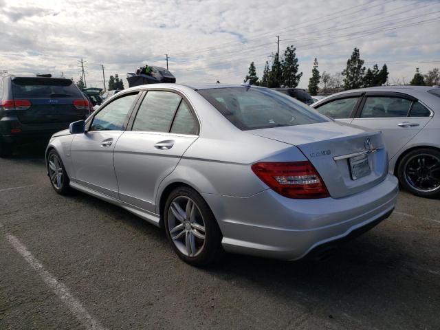 WDDGF4HB6CA645704 - 2012 MERCEDES-BENZ C 250 SILVER photo 2